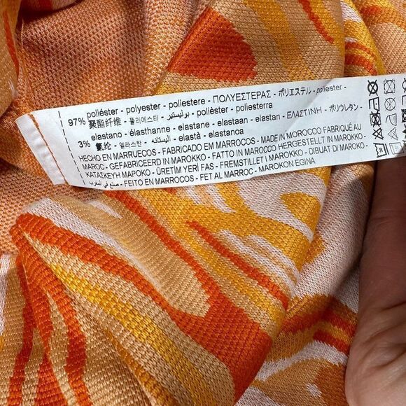Zara Orange Swirl Retro Jacquard Knit Flare Pants Orange Womens Size S Small - Picture 8 of 9